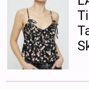 LA hearts tie strap baby doll tank top